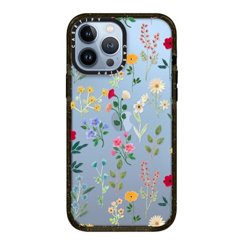 Coque iPhone 13 Pro Max CASETiFY Impact Spring Botanicals protection noire