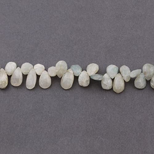 Fil de perles aigue-marine briolettes en poire pour fabriquer un cadeau personnalisé
