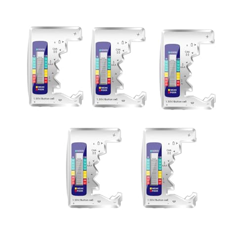 Alliteqwe Probador de Batería Digital de 5 Piezas Pantalla LCD AA/AAA/9V/1.5V Herramienta de Diagnóstico de Capacitancia de Verificación de Capacidad de Batería de Botón,B
