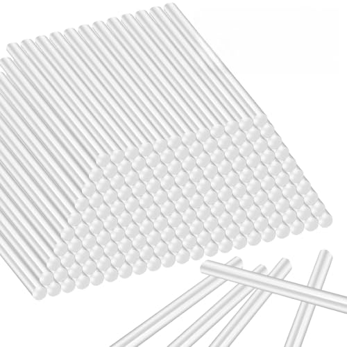 Paquete de 200 mini barras de pegamento caliente, barras de pegamento caliente transparente, 4 pulgadas y 8 mm de diámetro, barra de pegamento multiusos de alta viscosidad para manualidades