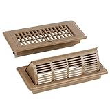 2-in-1 Vent Deflector & Floor Vent Covers, Floor Register 4x10, 2 Pack Adjustable Heat Air Vent Deflectors, Vent Covers for Home Floor, Office, Ceiling, Tool-Free Installation (Brown)