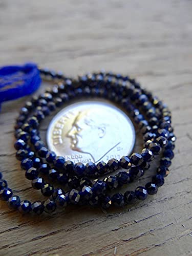 Saphir bleu marine mystique de 2mm pour création de bijoux délicats