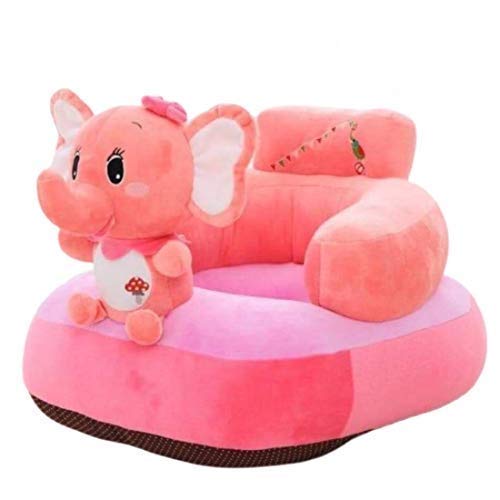 Image of AVSHUB Baby Sofa Seat Chair Soft and Rocking Chair Safe and Skin Friendly Elephant Shape Baby Supporting Seat Soft Plush Cushion and Chair for Kids /Baby - Pink