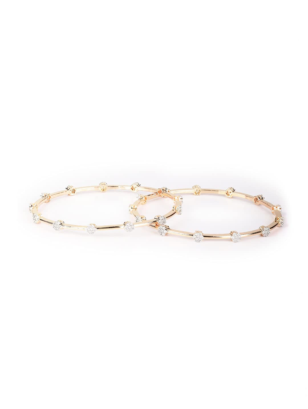 Priyaasi Set of 2 American Diamond Rose Gold Plated Bangles Set For Women (B098B8BPVC) Amazon Price History, Amazon Price Tracker