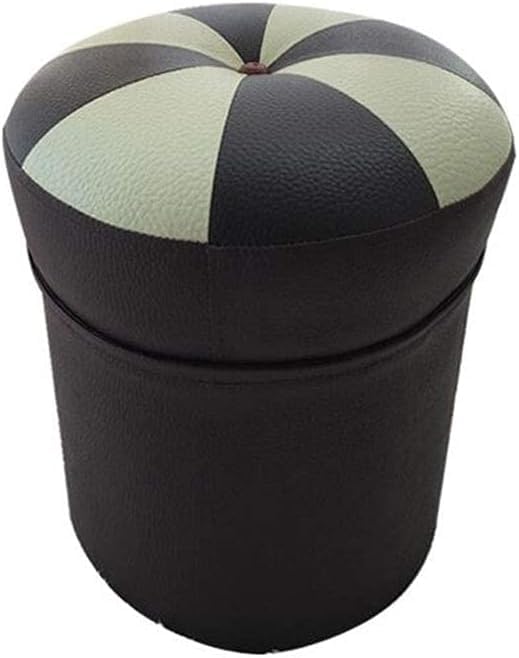 Repose-Pieds Ottoman en similicuir bicolore pour salon moderne