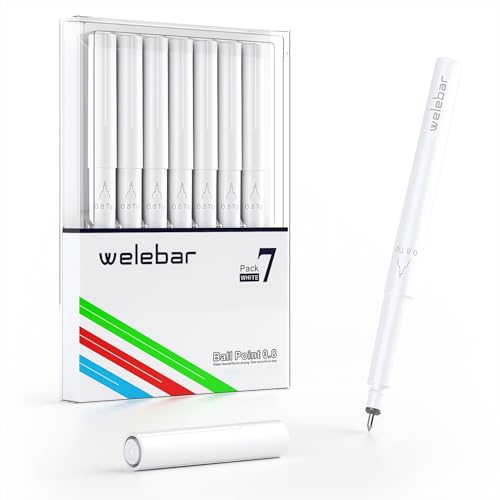 Image of White Ink Gel Pens Compatible with Cricut Maker 3 /Maker 4 /Maker /Explore 3 /4 /5 /Air 2 /Air, 7 Pack Medium Point Pens for Drawing, Lettering, Adding Highlights
