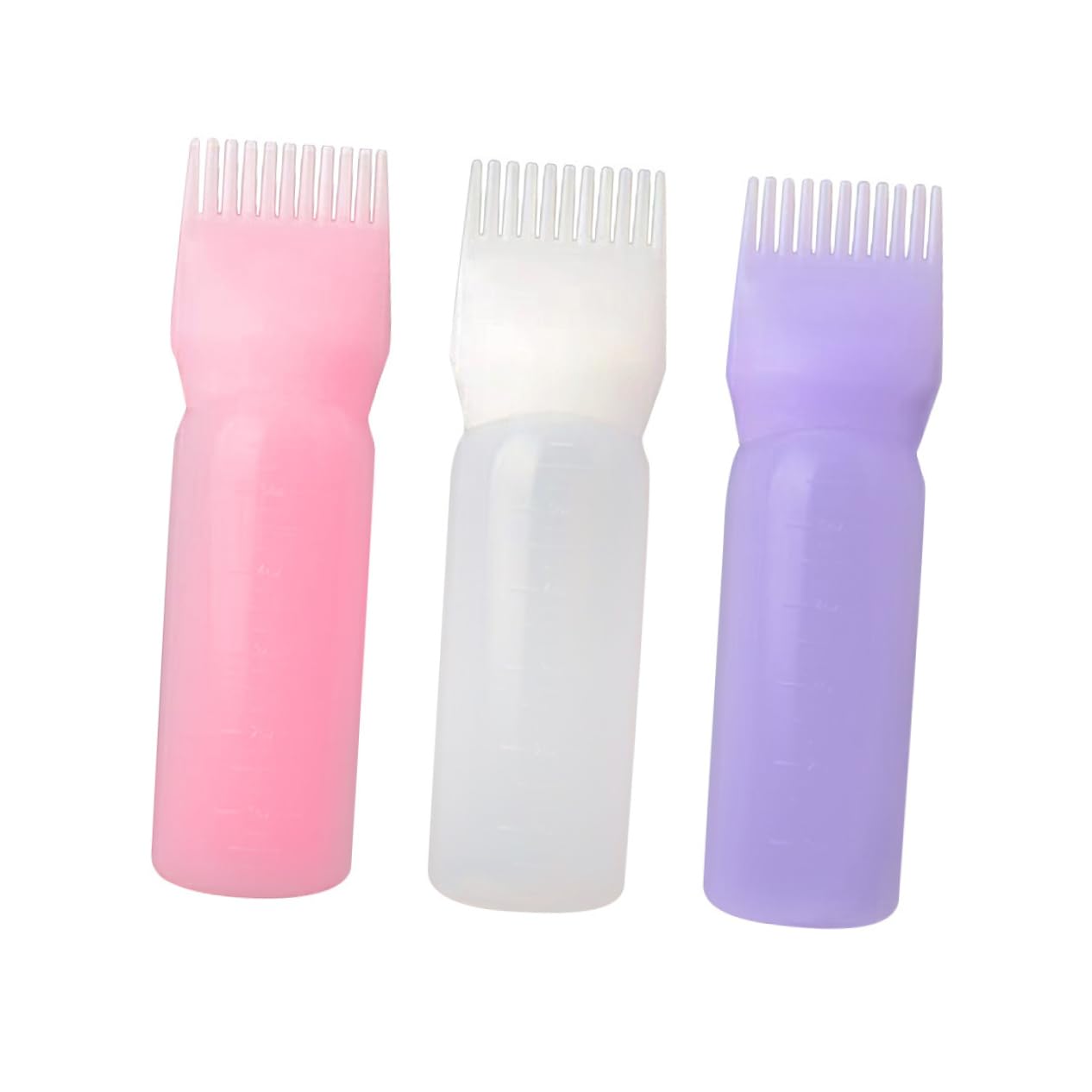 Didiseaon Hair Dye Bottle Applicator Comb Set Perm Liquid Medicine Bottles for Salon Home