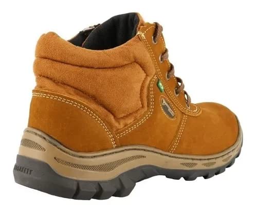 BOTA DE SEGURANÇA ECOSAFETY PS195-AP BICO DE PVC COURO NOBUCK FERRUGEM C.A 17144 Tamanho:39