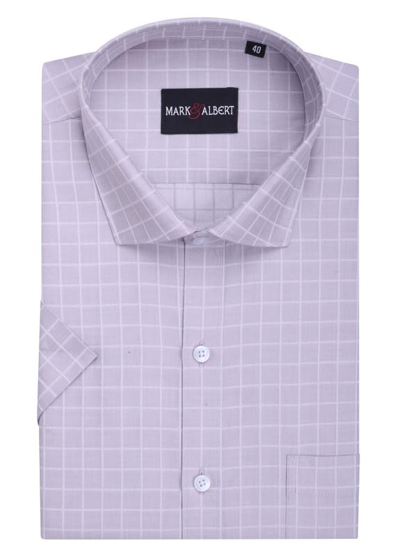 Image of MARK & ALBERT Mens Half Sleeves Checkered Regular Shirt