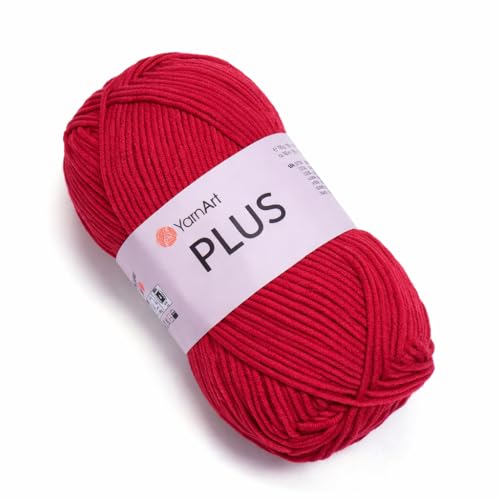 Image of YarnArt J.Plus Cotton Blend Yarn - Knitting & Crochetting Soft Baby Yarn 55% Cotton 45% Acrylic, 100 g (3.5 oz), 160 m (174 yds), Weight : 4, (1 Skein)