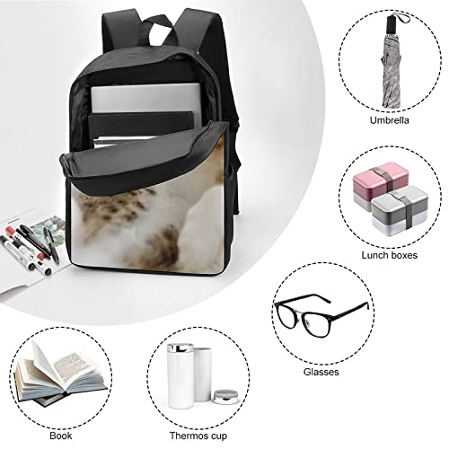 Sac à dos imprimé en 3D grand format 17 pouces avec motif chat rigolo