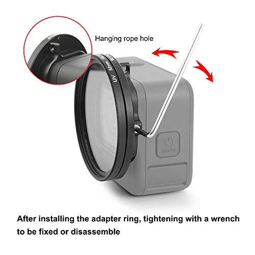 Image of PULUZ 52mm UV Lens Filter Adapter Ring for GoPro Hero11 Black / Hero11 Black Mini / HERO10 Black / HERO9 Black