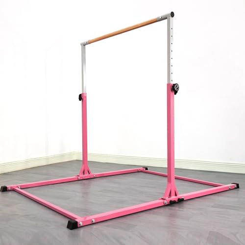 Image of Seliyoo Foldable Gymnastics Bar for Kids Teens Ages 3-18, 5FT /6FT Kip Training Bar -Sturdy Base for Home Training,Adjustable Height 35 inch to 59 inch for, 400 LBS Capacity,Anti-Slip Base & Easy Assembly