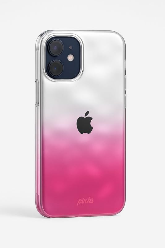 Image of COVERLY for iPhone 15 Pro Max Case Ombre Pink Silver - Shockproof Soft Silicone Back Cover | Slim Fit Glossy Gradient Design | Camera Protection | Stylish Designer Case for Women & Girls
