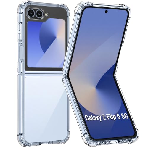 Image of TheGiftKart Crystal Clear Back Cover Case for Samsung Galaxy Z Flip 6 5G | Shock Proof 360 Protection | Hard Clear Back Cover Case for Samsung Galaxy Z Flip 6 5G (PC & TPU, Transparent Bumper)