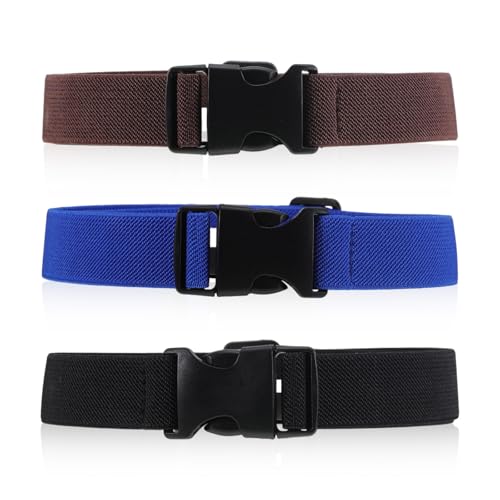 wlertcop 3 Stück KindergüRtel, Kindergürtel Jungen, Elastischer Kinder-Gürtel mit Kunststoffschnalle, Einstellbare GüRtel für Jungen (1-15 Years)