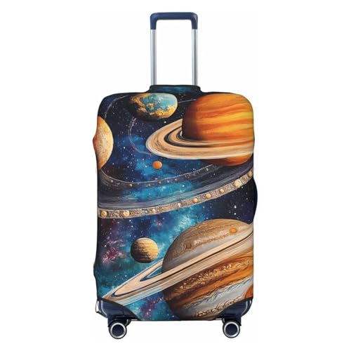 Solar System Planets Elastic Travel Luggage Cover, Washable Spandex Suitcase Protector, Anti-Scratch Fits 18-32 Inch