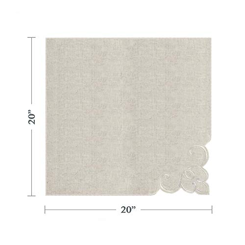Servilletas bordadas mezcla lino set x4 miniatura 3