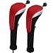 Andux 2pcs/Pack Long Neck Golf Hybrid Club Head Covers Interchangeable No. Tag CTMT-02 (Red)