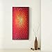 AMEI Art,24X48 Inch 3D Hand-Painted Red Artwork Textured Abstract Oil Paintings on Canvas Modern art Decor for Wall Blooming Flower Paintings Wood Inside Framed Ready to Hang (Fiery Red)