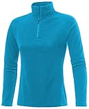 Medico Damen Ski Shirt, 46, Turqouise, Türkis, 100% Polyester, Fleece, Langarm, Reißverschluss