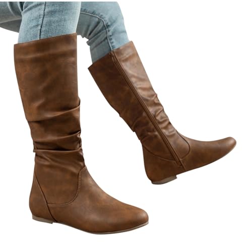 Bottes mi-mollet plissées marron : fini les mollets comprimés en 39.5