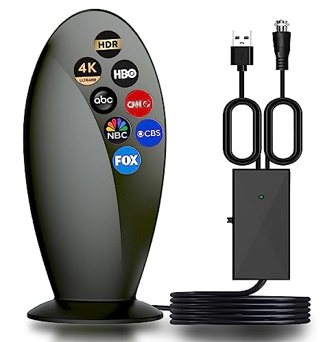 Antier Amplified Indoor Digital TV Antenna â€“ Best Powerful Amplifier, Signal Booster & Has up to 400+ Miles Range, Support 8K 4K Full HD Smart and Older Tvs with 16ft Coaxial Cable [2023 Release]