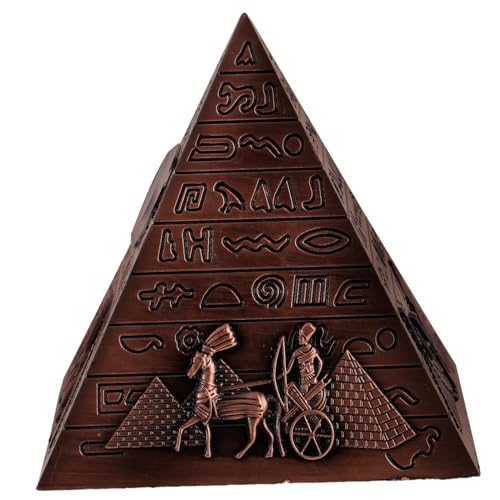 Statue pyramidale miniature style égyptien objet décoration maison et bureau métal