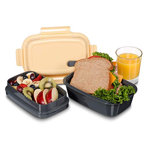 Fresh Box Premium Bento Lunch Box - Leakproof, Bpa-Free, Multi-Compartment, Detachable Microwave Vent, Convertible Food Container With Re-Freezable And Removable Ice Pack #TOP5