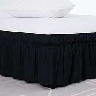 LUKKC Ruffled Solid Bed Skirt Valances,Wrap Around Style,small/double/single/king Size Elastic Bed Wrap Ruffles Bed Skirt 40CM Drop (Color : E, Size : 135x200cm+38cm)