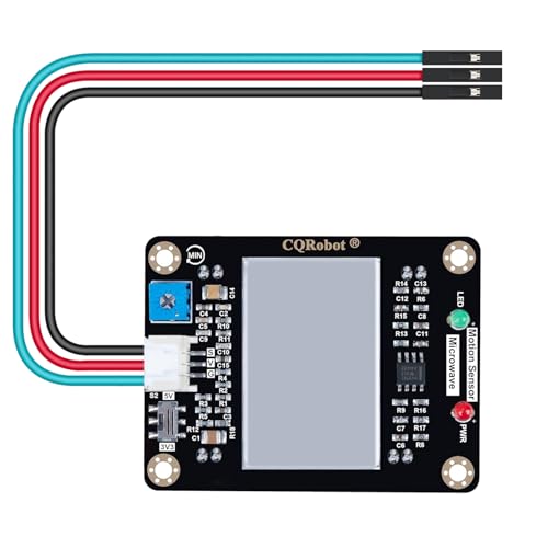 CQRobot 10.525GHz Doppler Effect Microwave Motion Sensor Compatible with Raspberry Pi and Arduino Motherboard. for Industrial, Measurement, Automatic Doors, Smart Lights, Reversing Radar, etc.