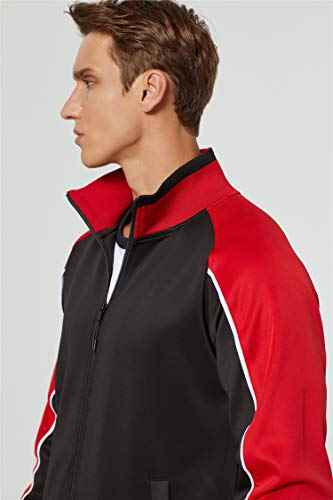 Men Tracksuit Set Full-Zip Sweatshirt Jogger Sweatpants Warm Sports Suit Gym Training Wear