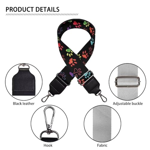 Image of Adjustable Purse Strap Replacement, Wide Shoulder Canvas Bag Strap, Crossbody Handbag Strap