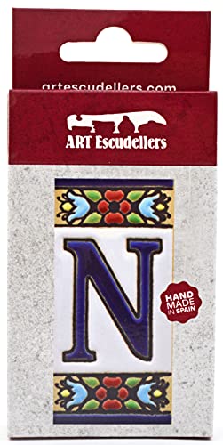 FLORES MINI 2,87" x 1,38" Handpainted House Letter Tiles for Signs, Addresses and Names - Design - Thumbnail 2