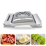 Egg Slicer for Hard Boiled Eggs, Stainless Steel Egg Slicer-Heavy Duty, Multipurpose 304 Stainless S