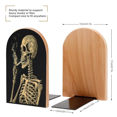 Sujetalibros de madera con cigarrillos encendidos y base de metal estable 3