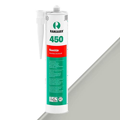 Preisvergleich Produktbild Ramsauer 450 Sanitär 1K Silikon Dichtstoff 310ml Kartusche (Grau Nr. 15)