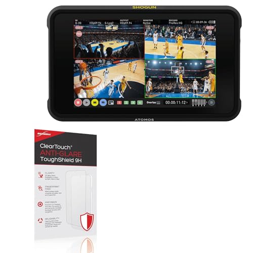 BoxWave Screen Protector Compatible with Atomos Shogun HDR Classic (7 in) - ClearTouch Anti-Glare ToughShield 9H (2-Pack), Anti-Glare 9H Tough Flexible Film Screen Protector