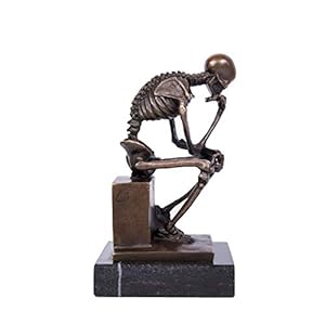 Skeleton Thinker TPE-998 Bronze Statues Sculptures Home Decor