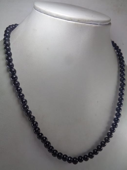 Miniatura 2 de Collar de cuentas redondas de turmalina negra natural de 0.236 in, collar de 20 pulgadas, regalo para ella, regalo de Navidad