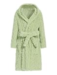JiAmy Girl Hooded Towel Robe Sleepwear Dressing Gown Jacquard Bathrobe Cozy Nightwear for 4-14Years Kids