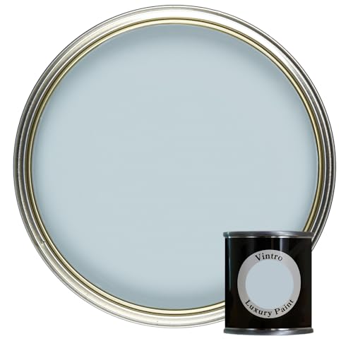 Vintro Paint | Luxury Matt Emulsion | Smooth Chalky Finish | Multi Surface Paint | for Walls, Ceilings, Wood and Metal | 125ml (Blue-Grey - Aurora)