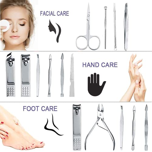 Image of KAYI Pedicure Kits - Callus Remover for Feet, 23 in 1 Professional Manicure Set Pedicure Tools Stainless Steel Foot Care, Foot File Foot Rasp Dead Skin for Women Men Home Foot Spa Kit, Blue
