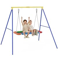 Sedeke 60" Platform Swing Set, Waterproof Flying Swing Seat, 720lbs Weight Capacity, with Adjustable Hanging Straps, Swing Sets for Backyard, for Indoor and Outdoor Playground