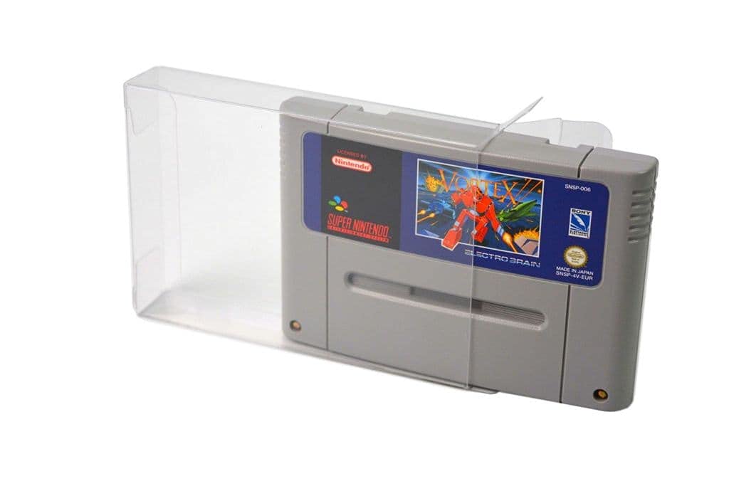 Link-e : 10 X Boitier de protection plastique pour cartouche de jeu compatible avec console Super Nintendo, SNES, Super Famicom