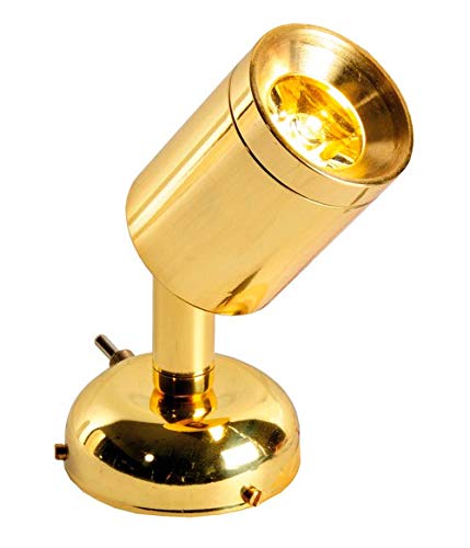 Spot articulé en laiton poli OSCULATI luminaire de lecture pour couchette