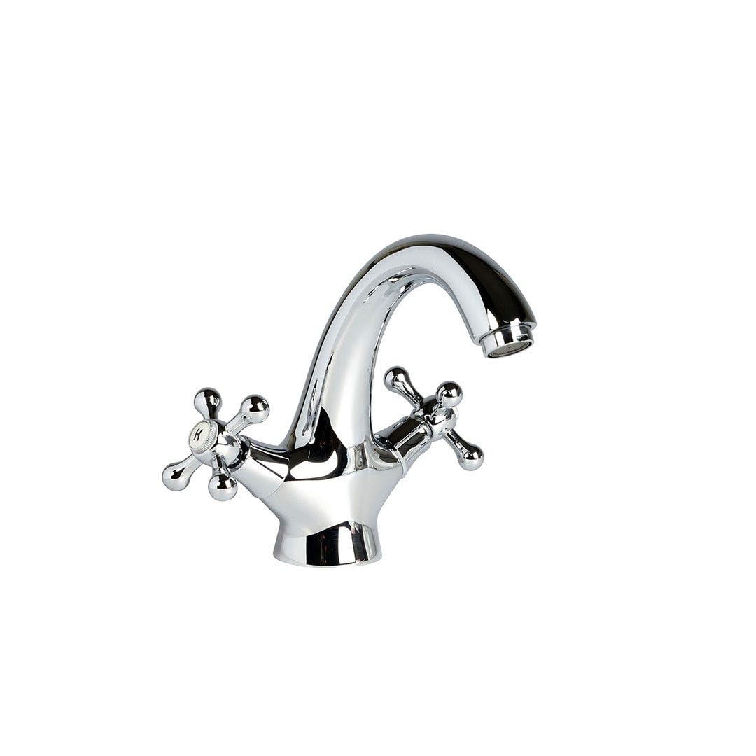 Kiamami Valentina - Set Rubinetti Bagno Stile Retrò | Miscelatore Lavabo, Bidet e Vasca | Finitura Cromata Elegante | Manopole a Croce
