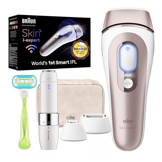 Braun IPL Skin i·expert, at Home Laser Hair Removal, Holiday Gifts for Women and Men with Free App, Vanity Case, Venus Razor, 2 Smart Heads, Facial Trimmer