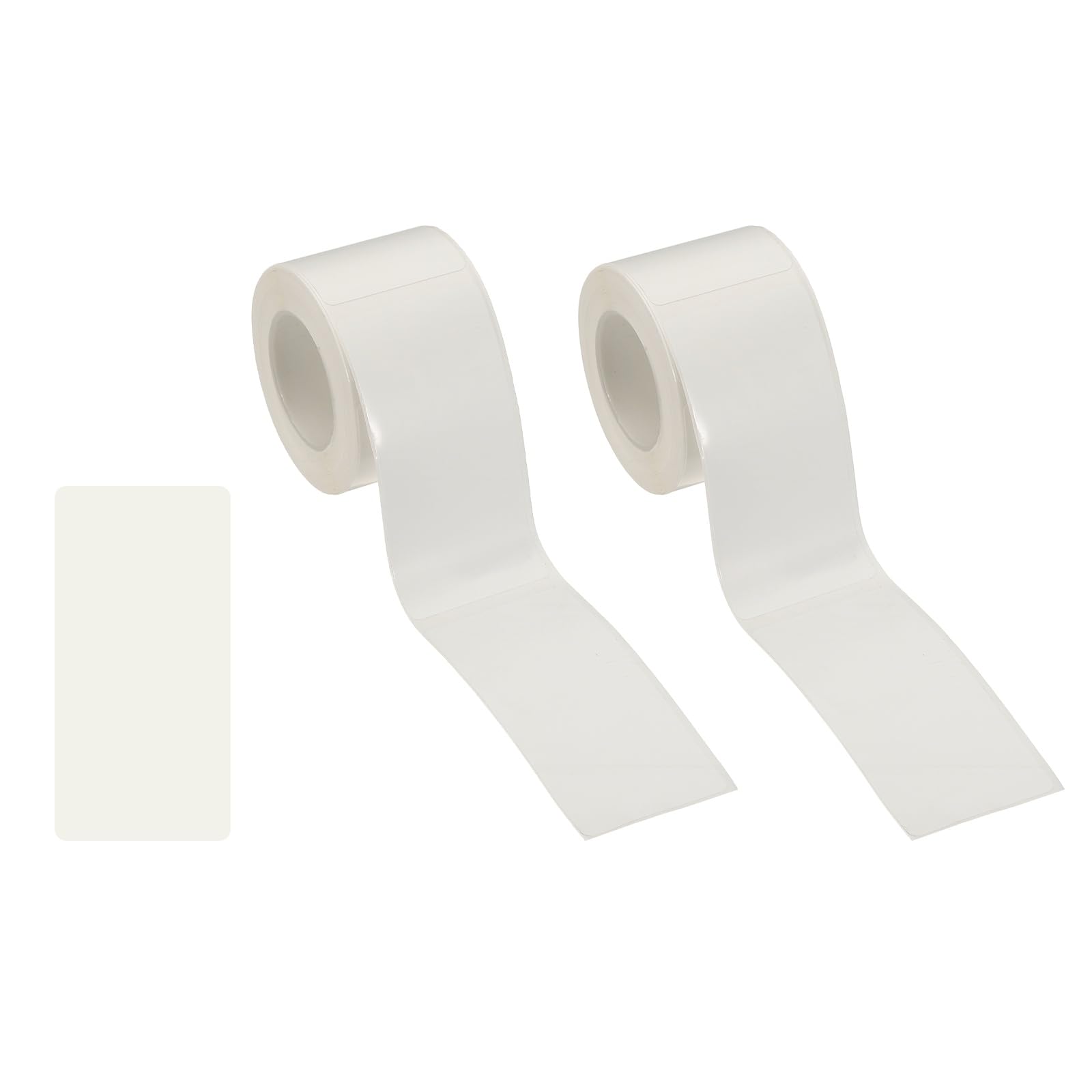 PATIKIL 220 Pcs Thermal Labels, 1.2x2.4 Square Thermal Printer Labels Stickers Self Adhesive Tags Paper 2 Rolls Small Waterproof for Printer Small Business Name Tag Barcode, White