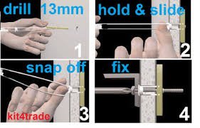 Toggle Bolt T3163 Heavy Duty Hollow Wall, 8/32 Thread